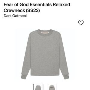 Fear of God Essentials Relaxed Crewneck (SS22)- Dark Oatmeal